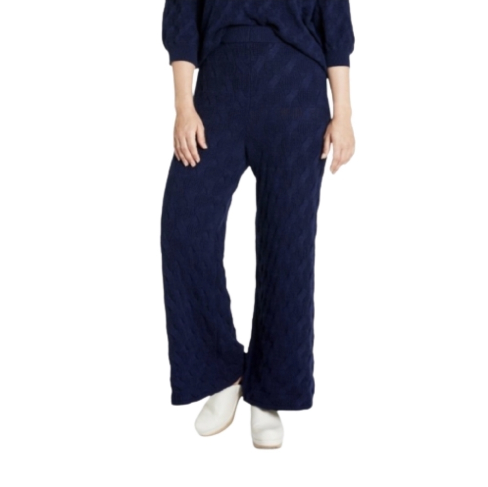 NWOT Rachel Comey Knit Navy Blue Pull On Plus Size Pants Size 2X